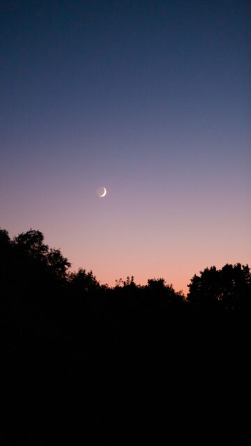 Waxing Crescent Moon Spiritual Night Sky Aesthetic Phone Wallpaper