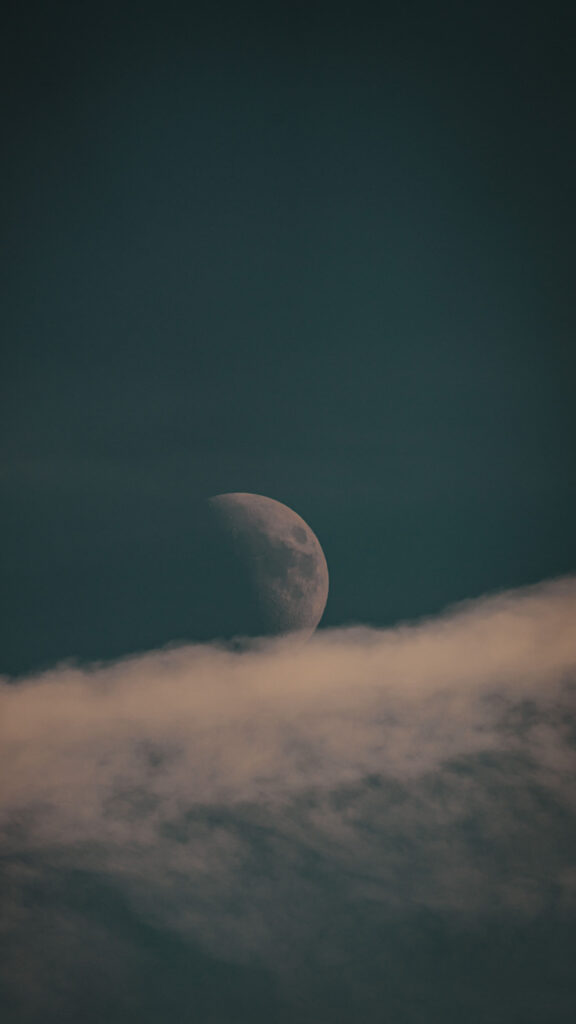 Ethereal Waxing Gibbous Moon Phase Spiritual Aesthetic Wallpaper