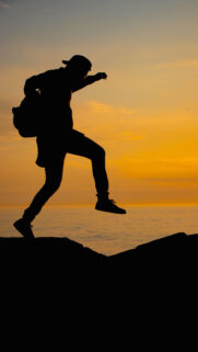 Success Mindset Manifestation Leap of Faith Silhouette Phone Wallpaper