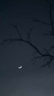 Minimalist Waxing Crescent Moon Spiritual Energy Phone Wallpaper