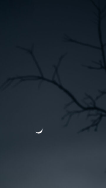 Minimalist Waxing Crescent Moon Spiritual Energy Phone Wallpaper