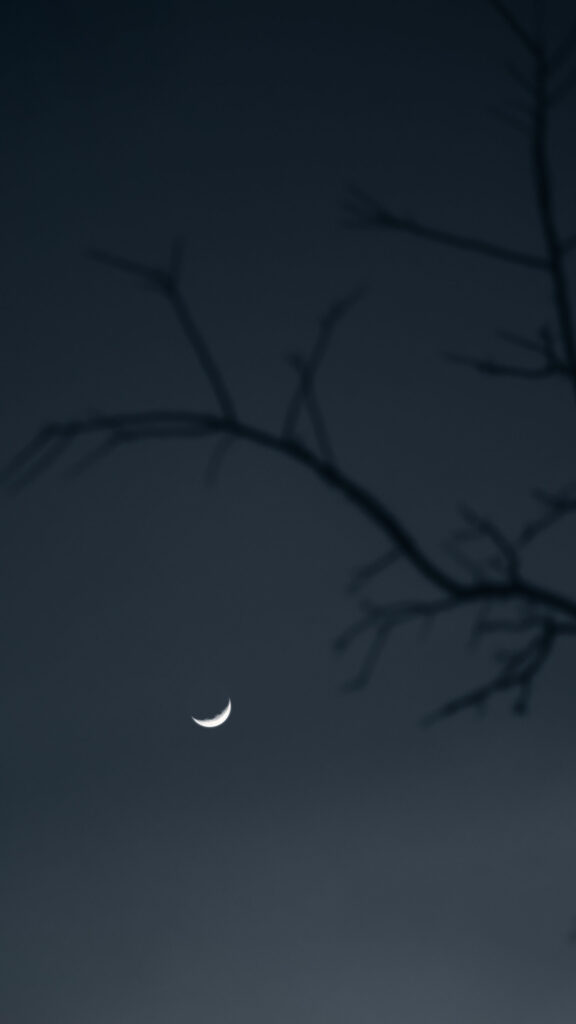 Minimalist Waxing Crescent Moon Spiritual Energy Phone Wallpaper