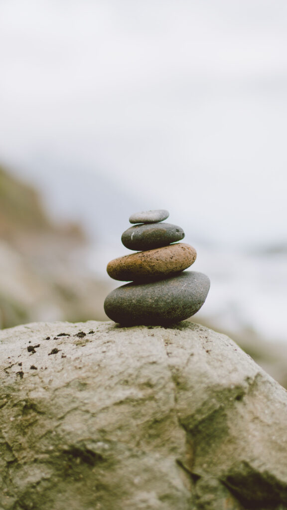 Zen Stone Stacking Meditation and Manifestation Spiritual Wallpaper