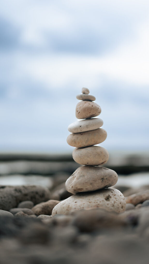 Zen Stone Stacking Meditation and Manifestation Spiritual Wallpaper