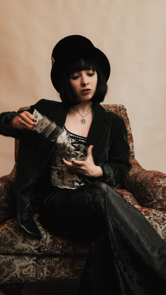 Mystical Tarot Card Reader Aesthetic for Intuitive Guidance Wallpaper