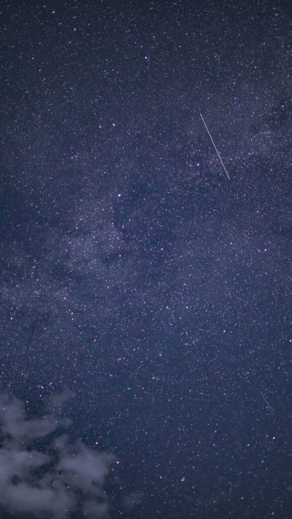 Celestial Night Sky with Perseid Meteor Shower Aesthetic Wallpaper