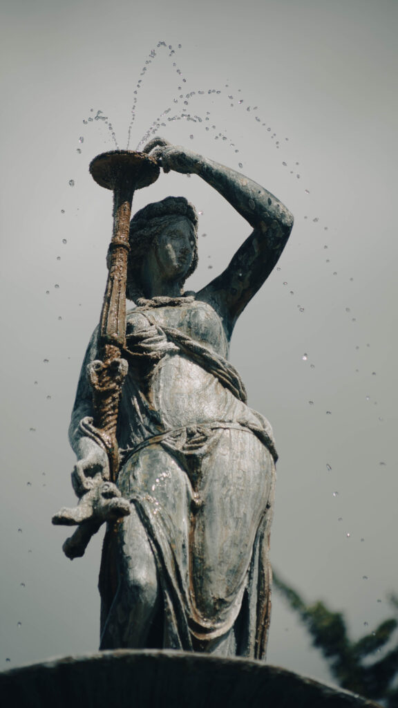 Aquarius Zodiac Sign Artistic Fountain Statue Aesthetic 4K Wallpaper