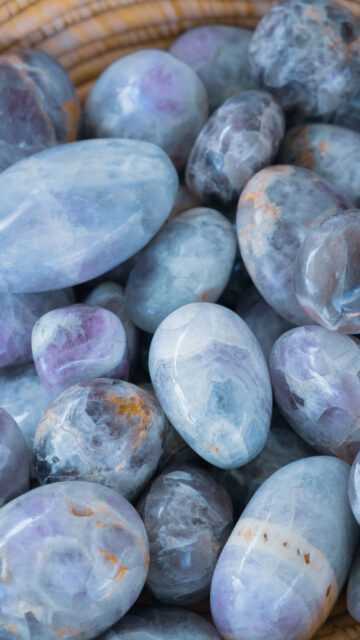 Healing Lepidolite and Amethyst Crystal Energy Desktop Wallpaper