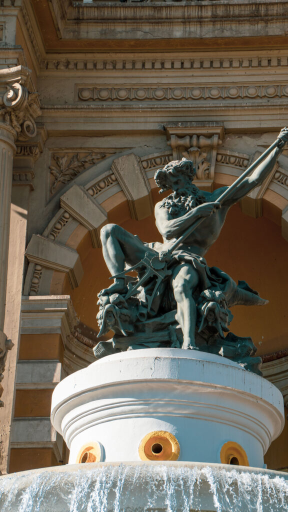 Aquarius Zodiac Energy: Neptune Fountain Statue Symbolism Wallpaper