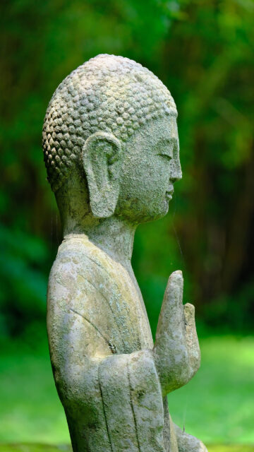 Serene Buddha Statue Spiritual Meditation Aesthetic Wallpaper