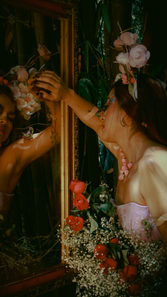 Self Love and Manifestation Floral Vision Board Aesthetic Wallpaper