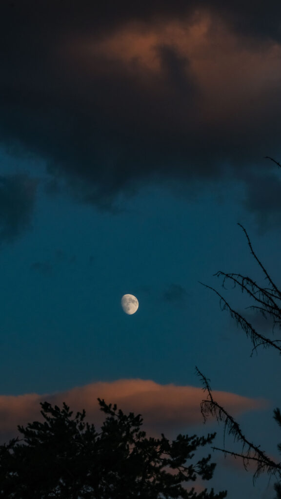 Ethereal Waxing Gibbous Moon Phase Spiritual Aesthetic Phone Wallpaper