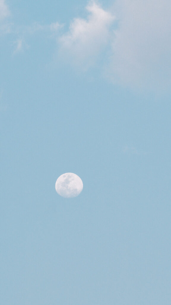 Daytime Moon Spiritual Energy Mystical Aesthetic Phone Wallpaper