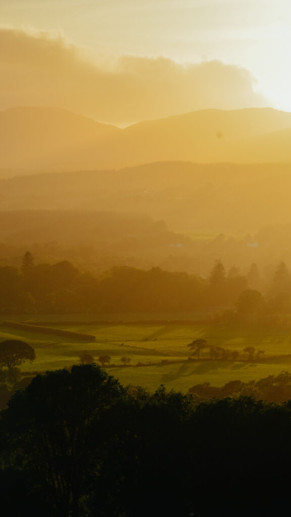 Golden Hour Aura Gradient Spiritual Landscapes for Manifestation Wallpaper