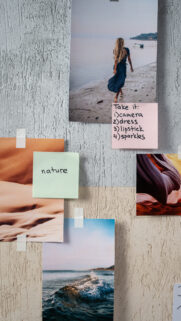 Aesthetic Vision Board Manifestation for Travel and Abundance Wallpaper