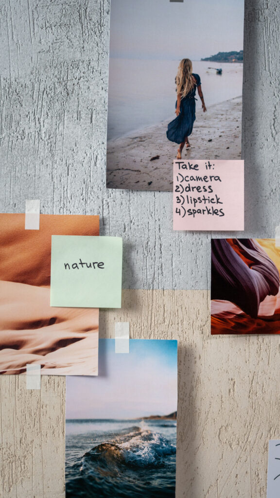 Aesthetic Vision Board Manifestation for Travel and Abundance Wallpaper