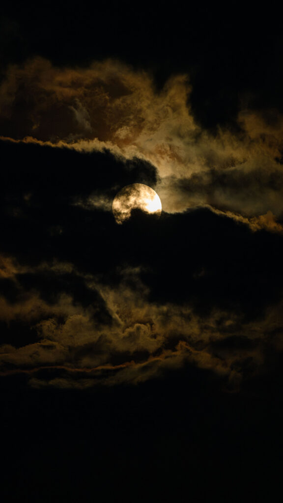 Mystical Full Moon Night Sky Spiritual Energy and Celestial Aura Wallpaper