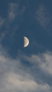 First Quarter Moon Phase Spiritual Growth Celestial Energy Wallpaper