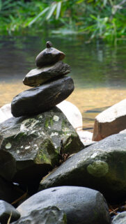 Zen Stone Stacking for Grounding and Abundance Flow Wallpaper