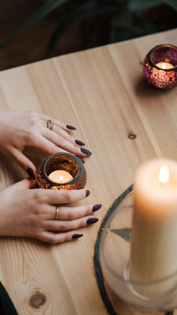 Sacred Candle Meditation and Manifestation Spiritual Aesthetic Wallpaper