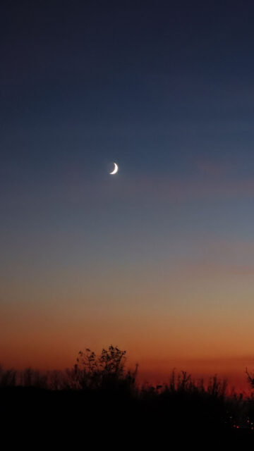 Waxing Crescent Moon Spiritual Energy Aesthetic Mobile Wallpaper