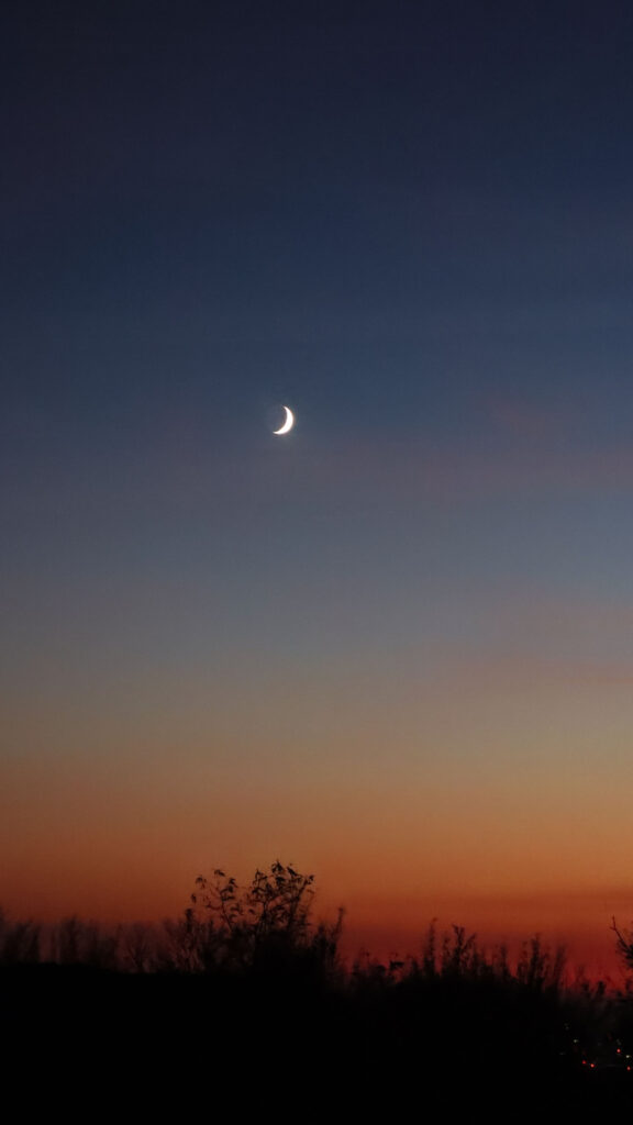 Waxing Crescent Moon Spiritual Energy Aesthetic Mobile Wallpaper