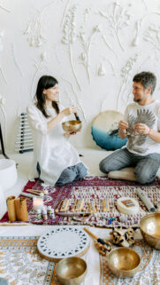 Sound Healing and Sacred Energy Meditation Aesthetic Wallpaper
