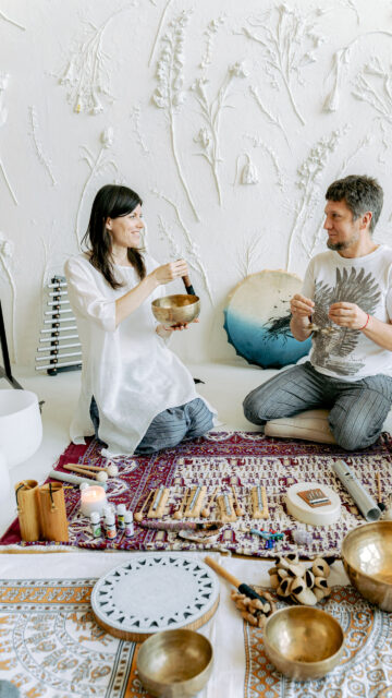 Sound Healing and Sacred Energy Meditation Aesthetic Wallpaper