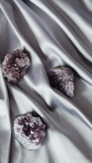 Healing Amethyst Crystal Cluster Energy and Spiritual Balance Wallpaper