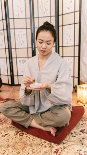 Mindful Meditation and Energetic Cleansing Zen Aesthetic Wallpaper