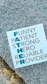 Fatherhood Affirmation Vision Board for Manifesting Fatherly Guidance Wallpaper