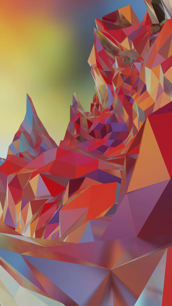 Vibrant Crystalline Energy Fractal Abstract Art Phone Wallpaper