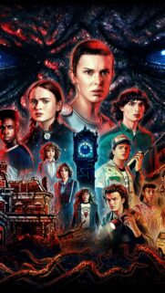 Stranger Things Season 4 Character Illustration Mobile Wallpaper