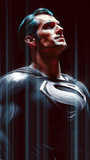 Superman Black Suit Artistic Portrait Mobile Wallpaper