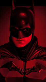 Robert Pattinson Batman Red Cinematic Portrait Mobile Wallpaper