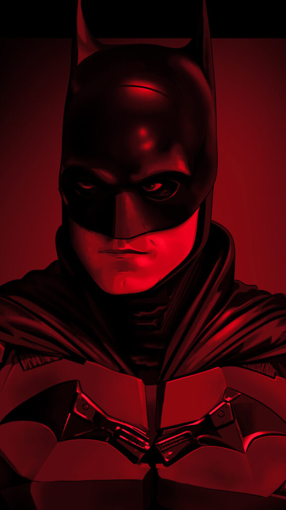 Robert Pattinson Batman Red Cinematic Portrait Mobile Wallpaper