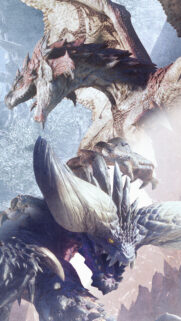 Rathalos and Nergigante Clash Mobile Wallpaper