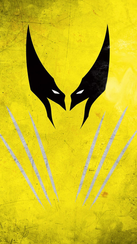 Minimalist Marvel Wolverine Silhouette Art Mobile Wallpaper