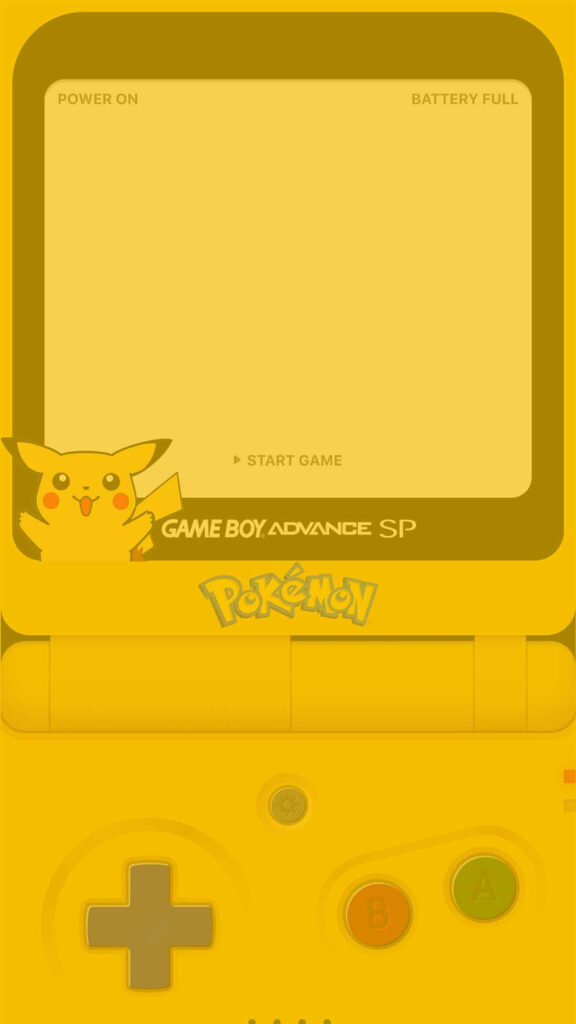 Pikachu Game Boy Advance SP Yellow Theme Mobile Wallpaper