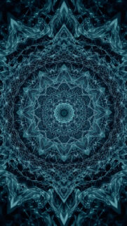 Mystical Teal Fractal Mandala Sacred Geometry Spiritual Wallpaper