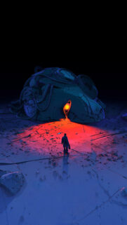 Sci-Fi Explorer Before Alien Machine Mobile Wallpaper