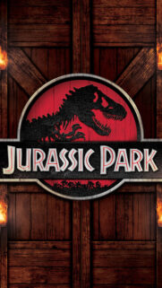 Jurassic Park T-Rex Logo Rustic Wood Background Mobile Wallpaper