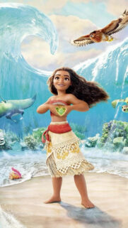 Moana Animated Character Holding Heart of Te Fiti Mobile Wallpaper