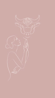 Minimalist Taurus Earth Sign Goddess Spiritual Zodiac Art Wallpaper