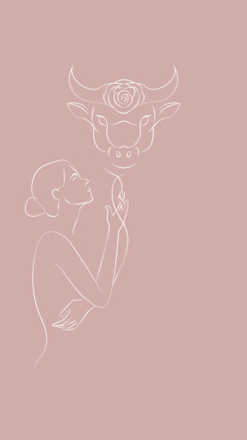 Minimalist Taurus Earth Sign Goddess Spiritual Zodiac Art Wallpaper
