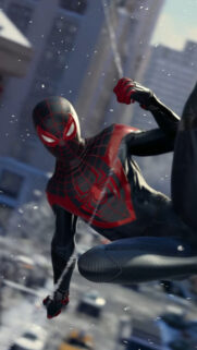 Miles Morales Web Swinging Dynamic 4K Mobile Wallpaper