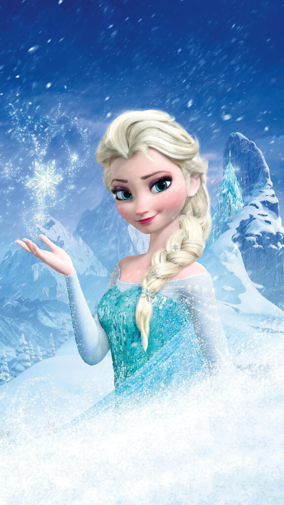 Elsa Frozen Magical Winter Queen 4K Phone Wallpaper