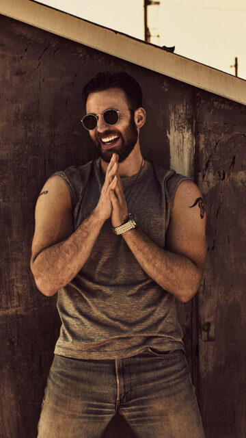 Portrait of a Bearded Man Wearing Sunglasses Mobile Wallpaper