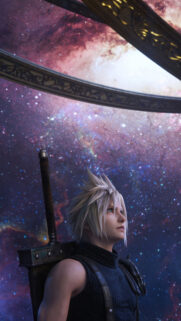 Cloud Strife Looking at the Cosmos Mobile Wallpaper