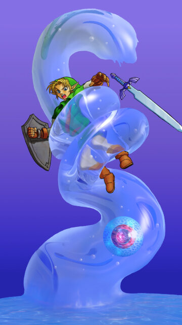 Link Trapped in Water Ooze Mobile Wallpaper